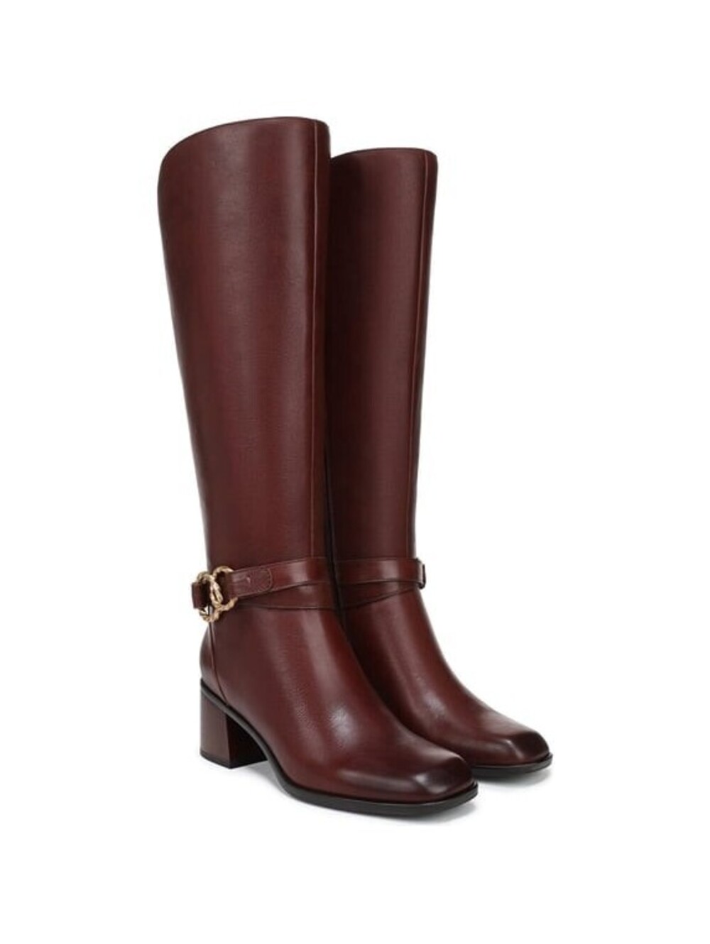 290$ Naturalizer Isabeau Knee High Boot Wide Calf Women's Size 9 US Cognac Brown